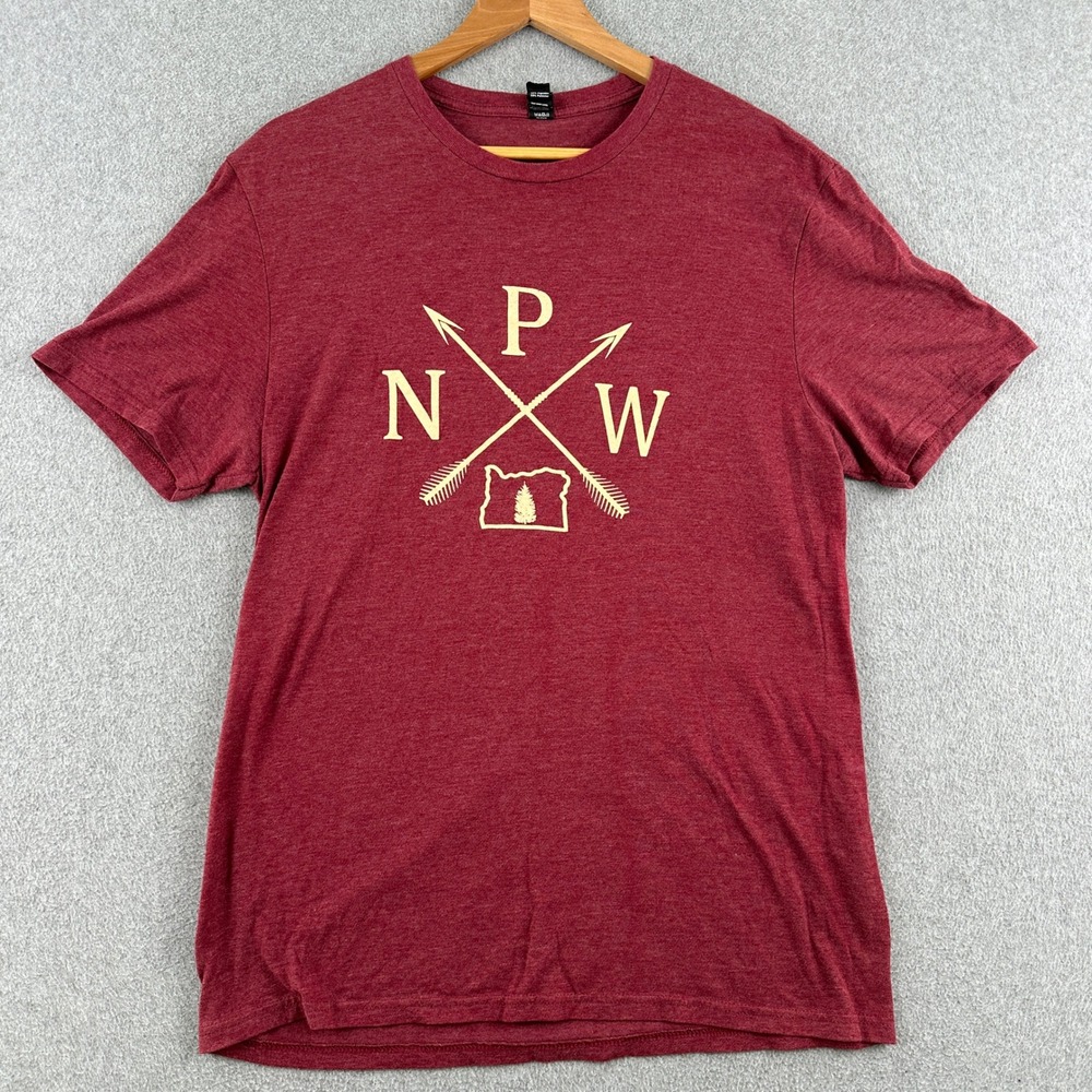 Mens Large Maroon PNW Oregon Arrows Very Important Tee Graphic